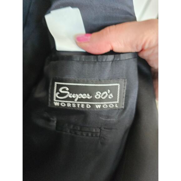 Gianfranco Ruffini Italy 100% worsted wool size 46R Black - Picture 9 of 12